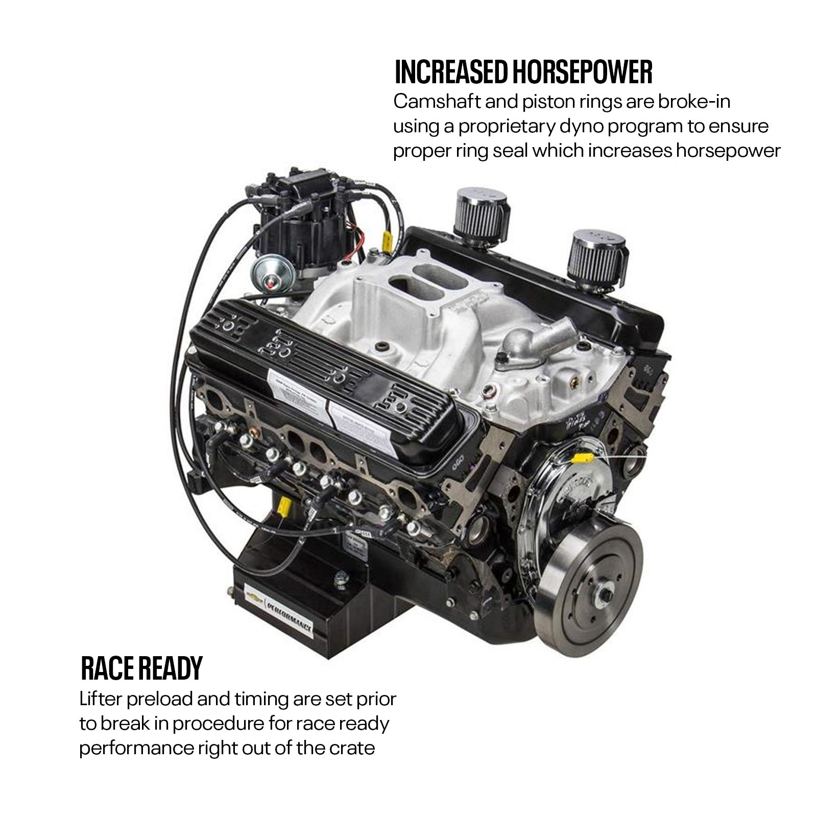 IMCA-Sealed CT350 Chevy 602 Crate Engine, Dyno Tested, Dressed - Image 3