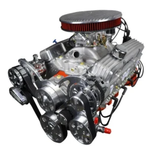 GM Small Block Compatible 327 c.i. Engine - 350 Horsepower - Deluxe Dressed with Polished Pulley Kit - Carbureted
