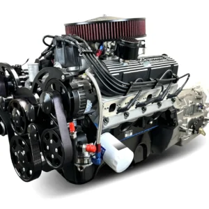Ford Small Block Compatible 302 c.i. Engine and 4R70W Automatic Transmission - 365 Horsepower - Bronco Edition Builder Series with Black Pulley Kit - Carbureted