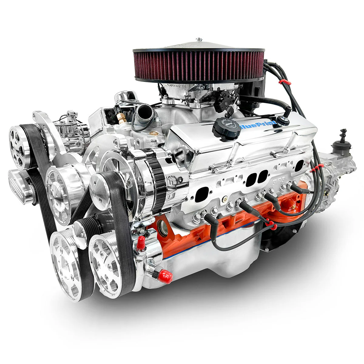 GM Small Block Compatible 427 c.i. ProSeries Engine and TKX Manual Transmission - 540 Horsepower - Standard Edition Builder Series with Polished Pulley Kit - Fuel Injected