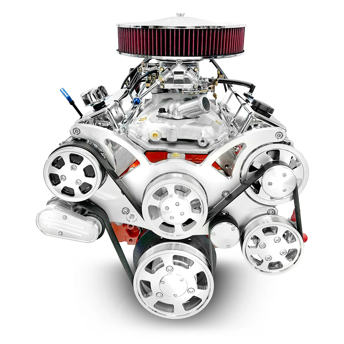 GM Small Block Compatible 427 c.i. Engine and TKX Manual Transmission - 540 Horsepower - Standard Edition Builder Series with Polished Pulley Kit - Carbureted - Image 3