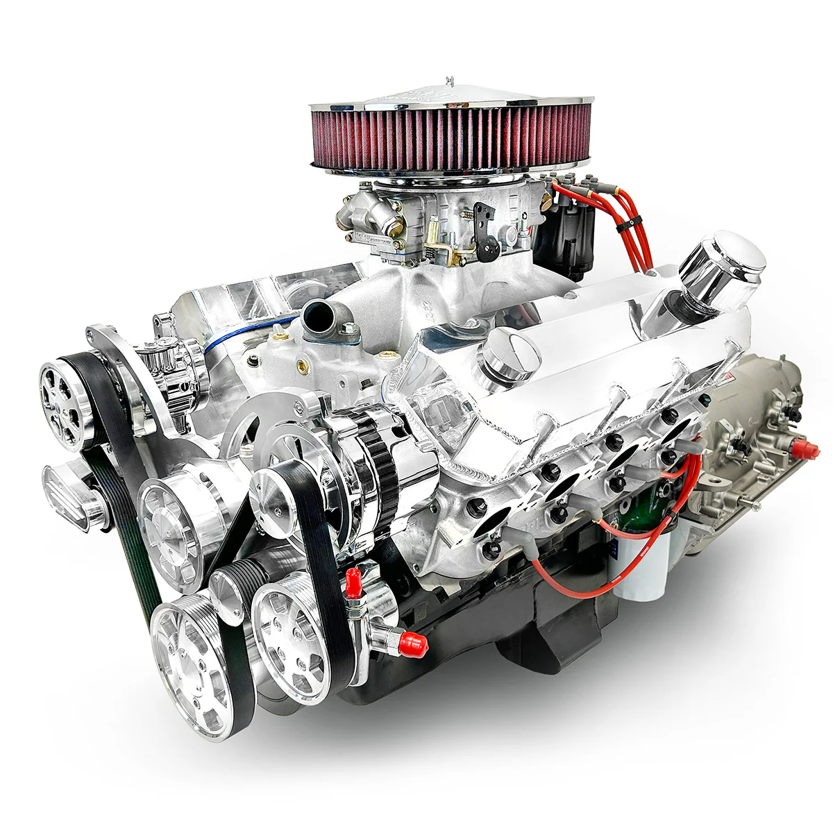 GM Big Block Compatible 632 c.i. ProSeries Engine and 4L80E Automatic Transmission - 815 Horsepower - Standard Edition Builder Series with Polished Pulley Kit - Carbureted - Image 2
