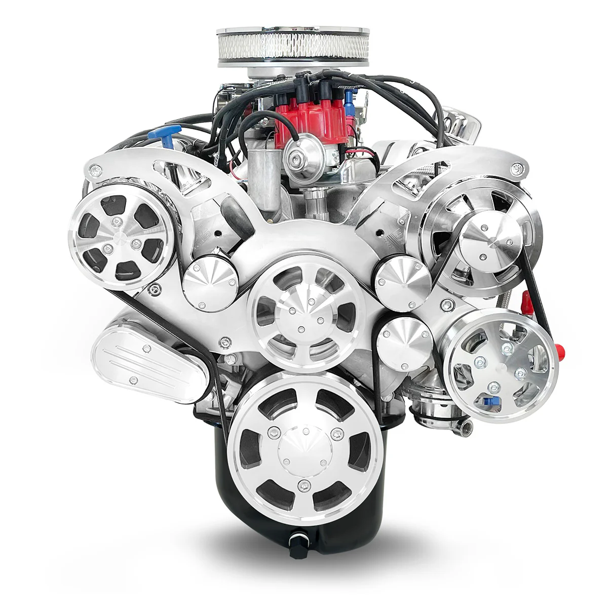 Ford Small Block Compatible 302 c.i. Engine - 361 Horsepower - Deluxe Dressed with Polished Pulley Kit - Rear Sump - Carbureted - Image 3