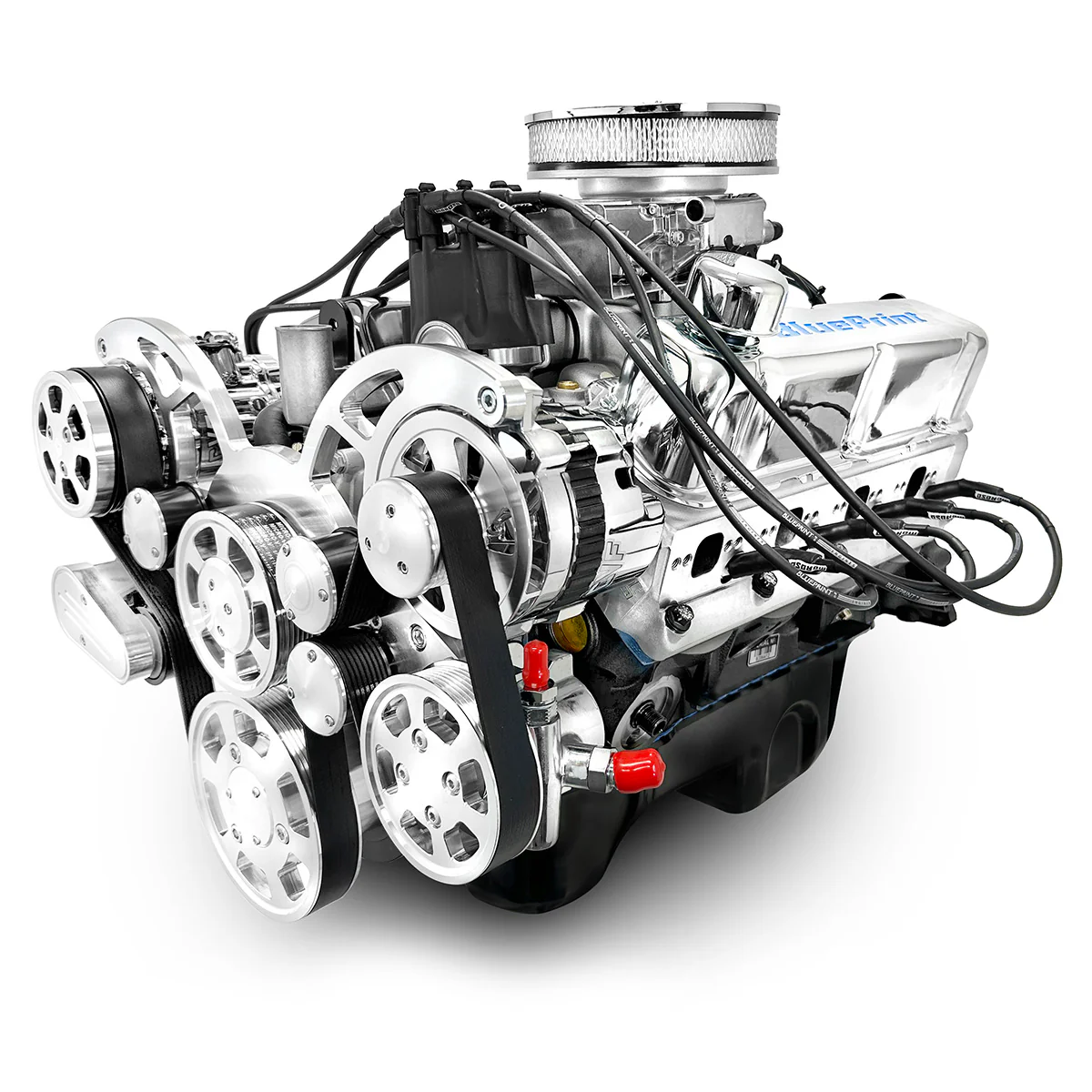 Ford Small Block Compatible 302 c.i. Engine - 361 Horsepower - Deluxe Dressed with Polished Pulley Kit - Rear Sump - Fuel Injected