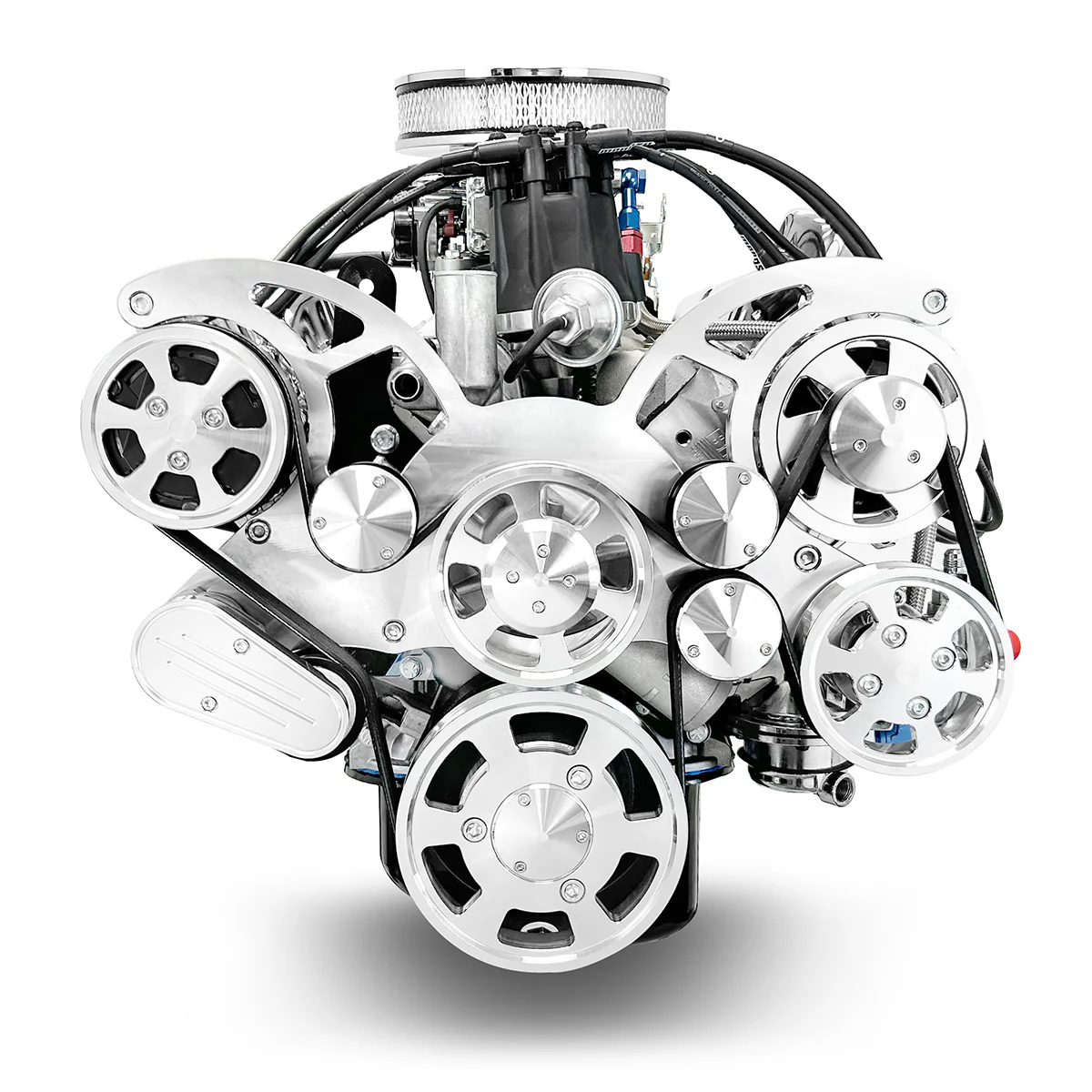 Ford Small Block Compatible 347 c.i. Engine - 415 Horsepower - Deluxe Dressed with Polished Pulley Kit - Rear Sump - Carbureted - Image 3
