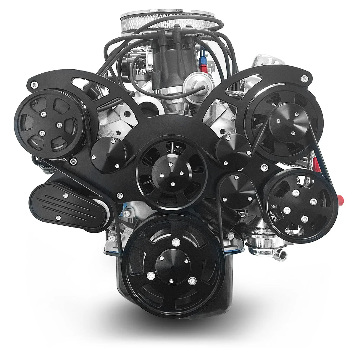 Ford Small Block Compatible 347 c.i. Engine - 415 Horsepower - Deluxe Dressed with Black Pulley Kit - Rear Sump - Carbureted - Image 3