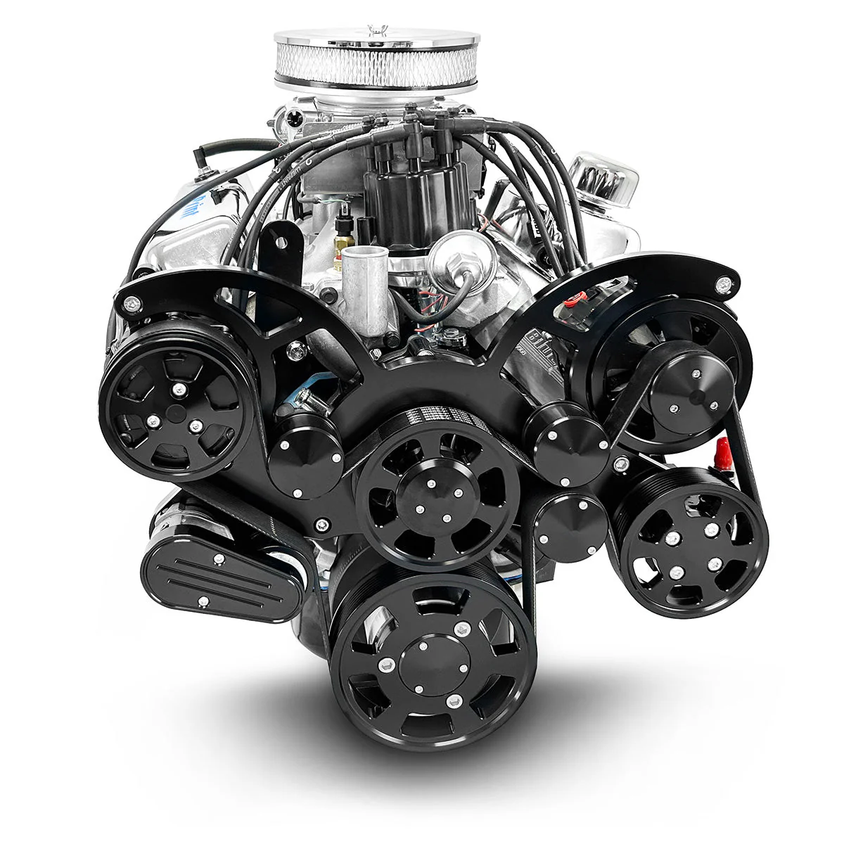 Ford Small Block Compatible 347 c.i. Engine - 415 Horsepower - Deluxe Dressed with Black Pulley Kit - Rear Sump - Fuel Injected - Image 3