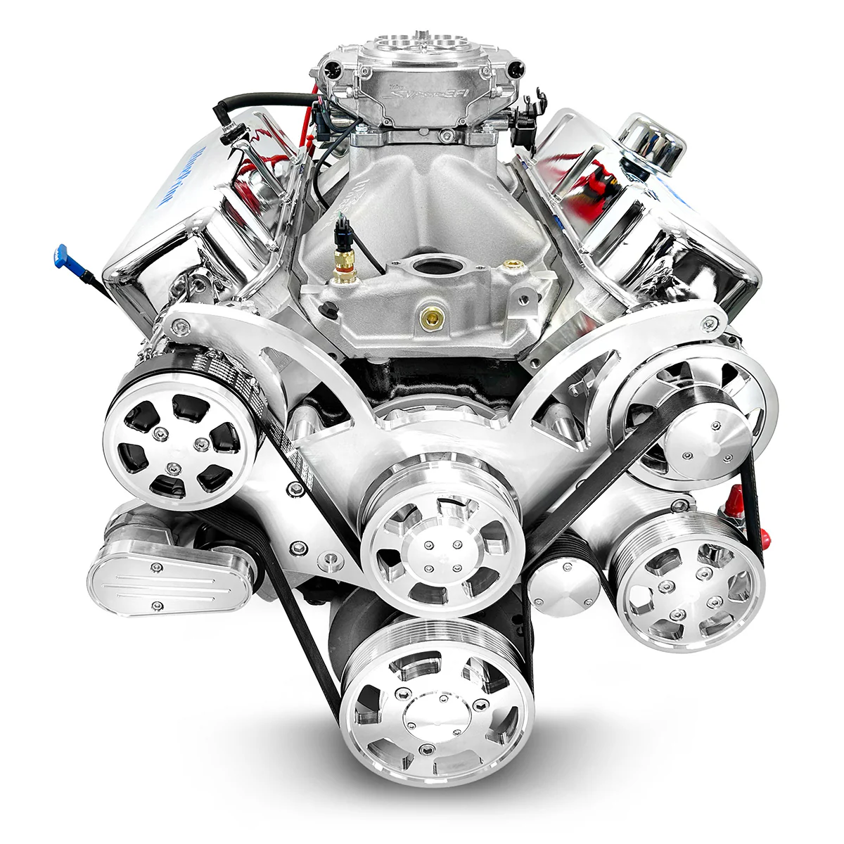 GM Big Block Compatible 496 c.i. Engine - 600 Horsepower - Deluxe Dressed with Polished Pulley Kit - Fuel Injected - Image 3