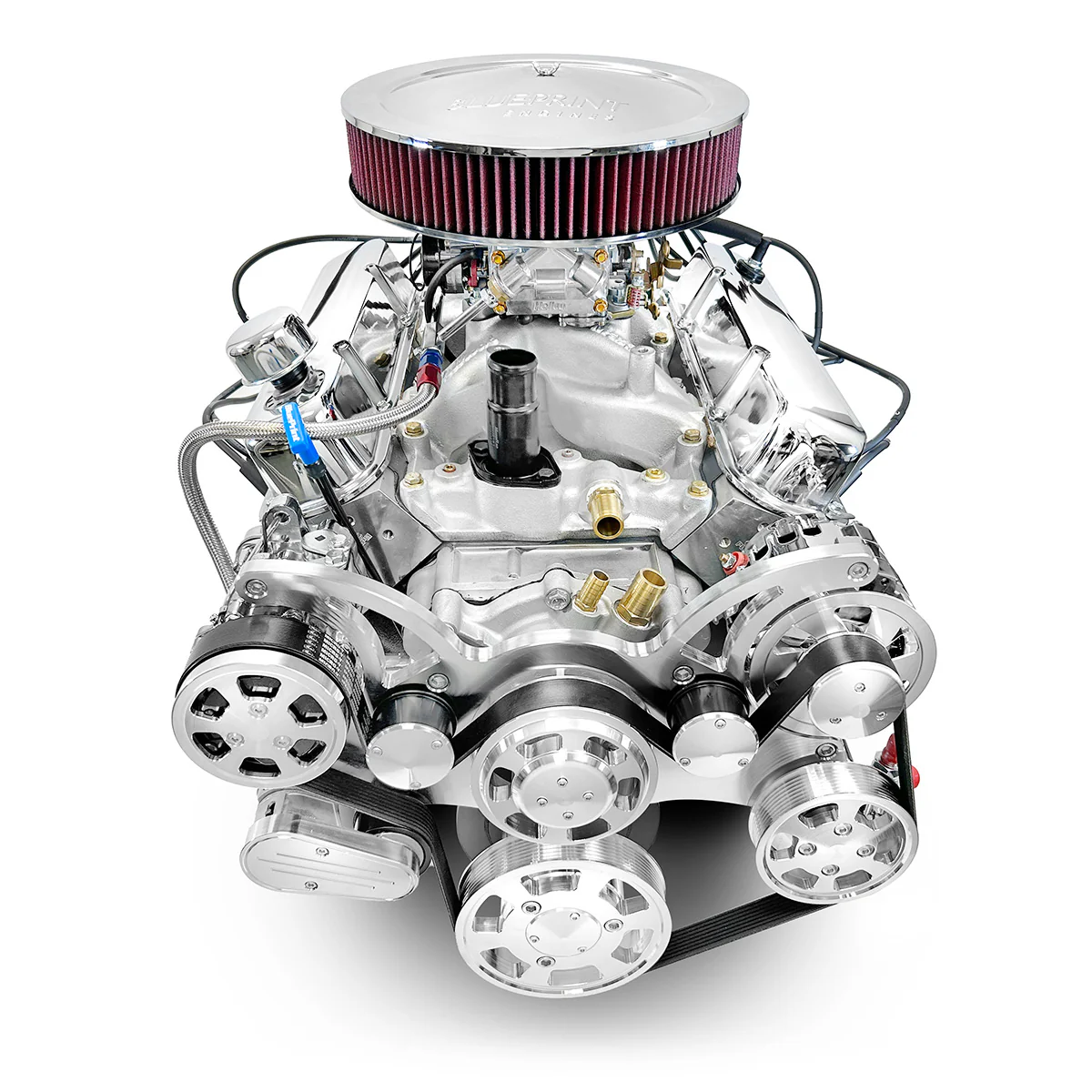 Chrysler Small Block Compatible 408 c.i. Engine - 465 Horsepower - Deluxe Dressed with Polished Pulley Kit - Carbureted - Image 3