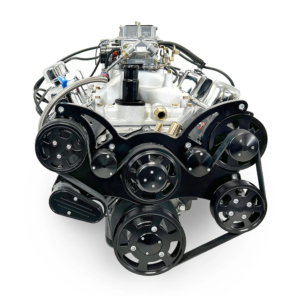 Chrysler Small Block Compatible 408 c.i. Engine - 465 Horsepower - Deluxe Dressed with Black Pulley Kit - Carbureted - Image 3