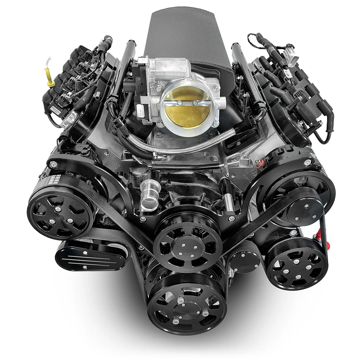 GM LS Compatible 376 c.i. ProSeries Engine - 525 HP - Deluxe Dressed with Black Pulley Kit - Fuel Injected - Image 3