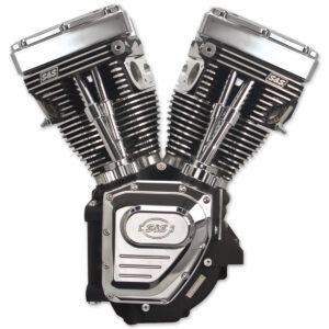 S&S Cycle T111 Long Block Wrinkle Black Engine with Easy Start 585 Camshaft