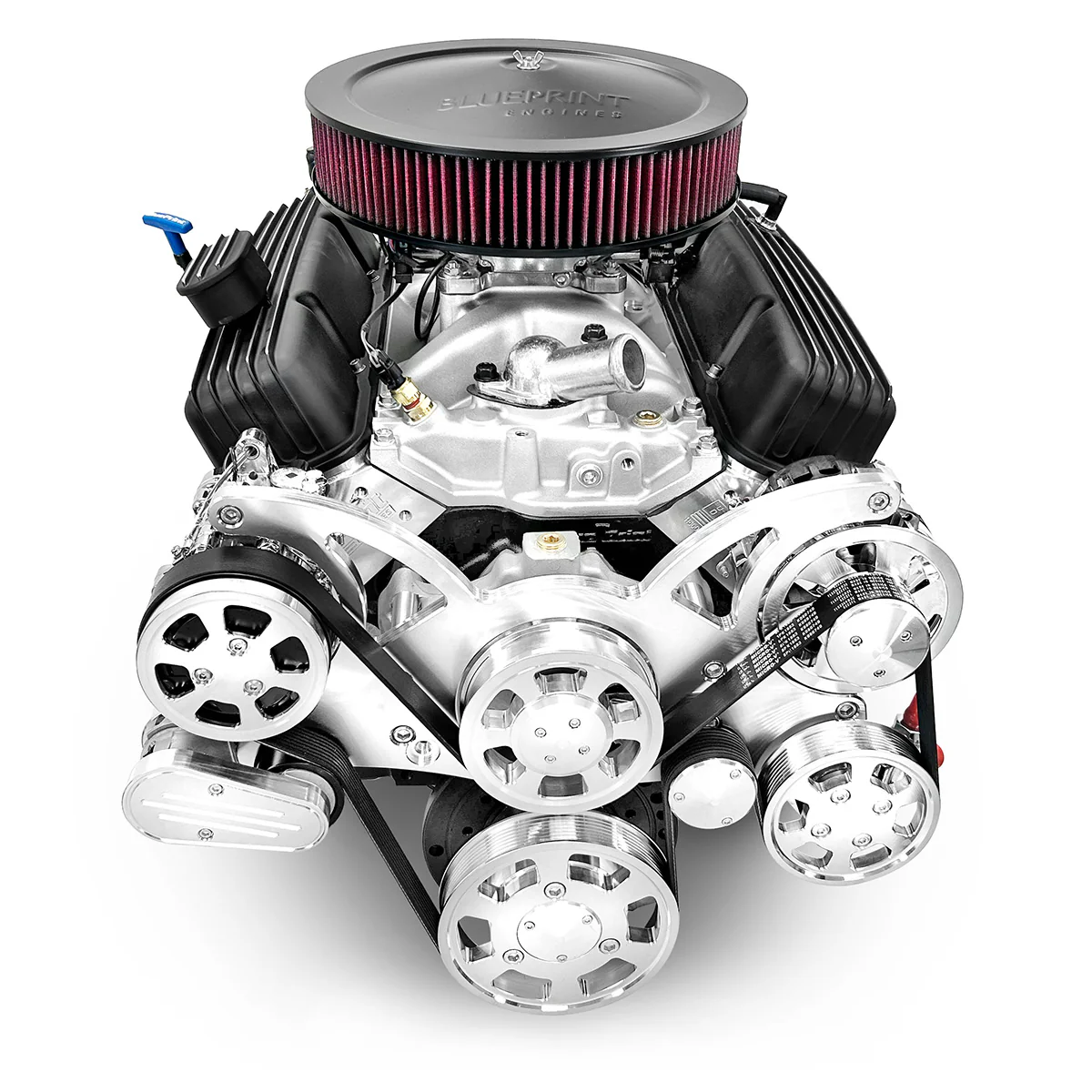 GM Small Block Compatible 400 c.i. Engine and TKX Manual Transmission - 500 Horsepower - Standard Edition Builder Series with Polished Pulley Kit - Fuel Injected - Image 3